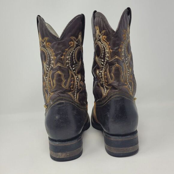 Chavez Boots MX 27 US 8 Brown Orange Leather Western Cowboy Ranch Rodeo - Picture 4 of 12